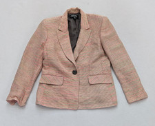 Kasper Women's Blazer Jacker Size 6P Orange Green Pink Striped Business Career