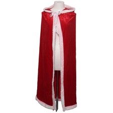 Umhang, Größe: ONE SIZE, Rot/Weiß, Samt, Damen #MM4