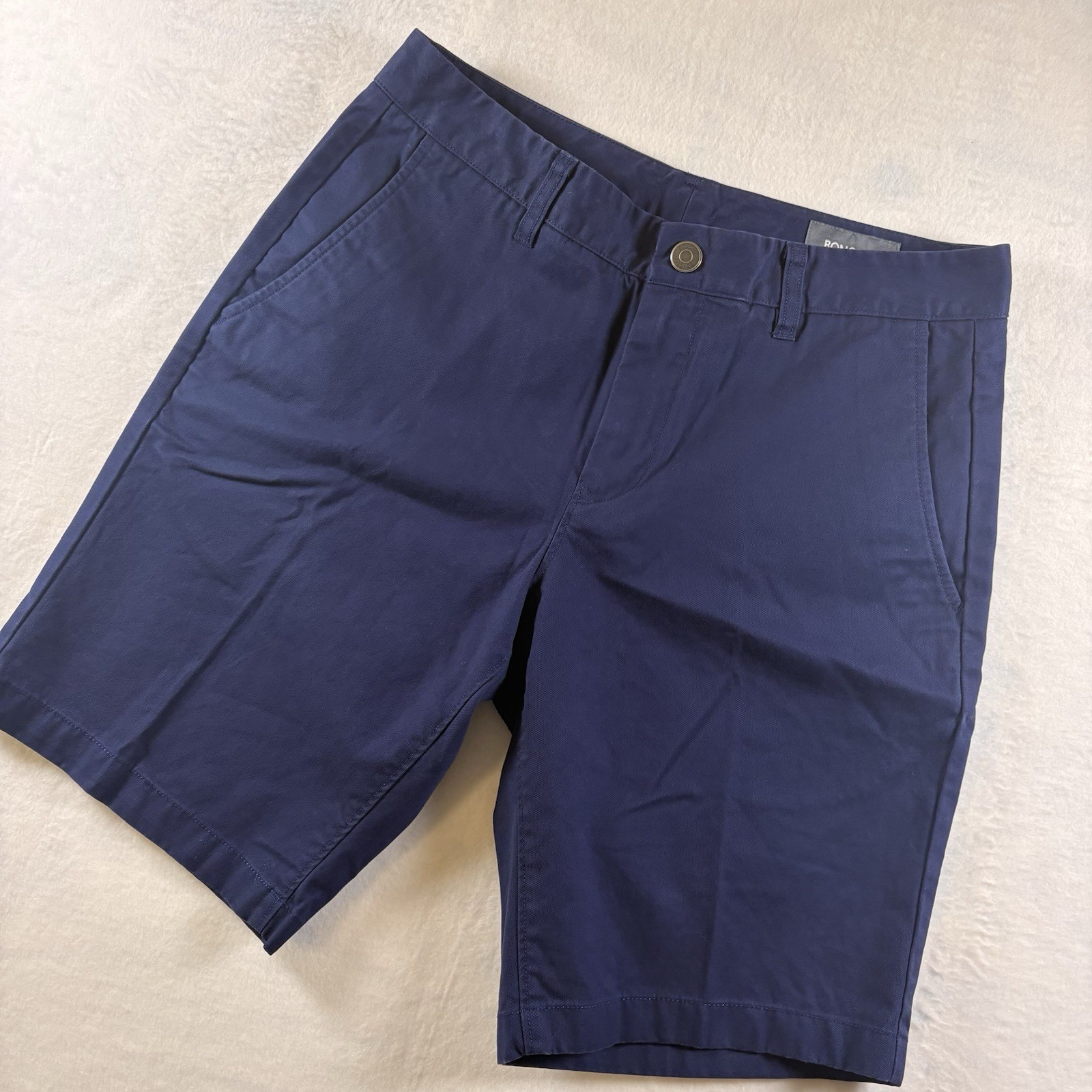 Bonobos Mens Slim Stretch Chino Shorts 30 Navy Blue 9” Inseam Casual Preppy