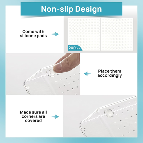 44 PCS Clear Plastic Drawer Organizers Set, 4-Size Versatile Bathroom and Vanity - Picture 6 of 12