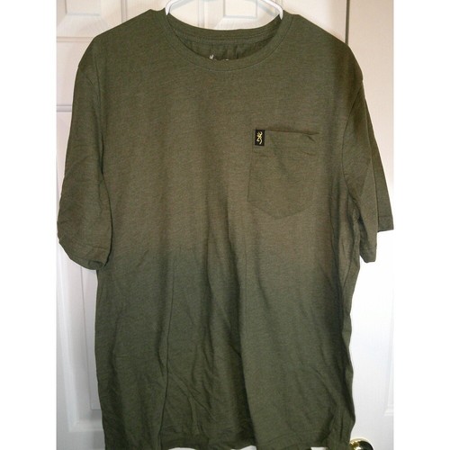 Browning Pocket T-Shirt Heather Green Short Sleeve Mens XL