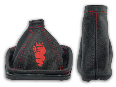 【ビンテージ】Alfa Romeo 灰皿(レッド) FOR ALFA ROMEO 159 04-11 GEAR SHIFT + HANDBRAKE GAITER LEATHER