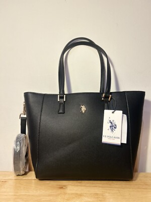 US Polo Jones Shopping PU Leather Black Bag BNWT, FREE UK