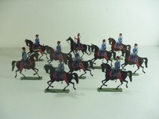 GROUP OF 19 HAND PAINTED MINIATURE LEAD TOY SOLDIERS: 10 W STANDS AND 9 LOOSE