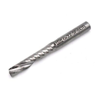 Single Flute End Mill CNC Router Bit - 6mm x 32mm - 6mm Shank -Acrylic/Plastic