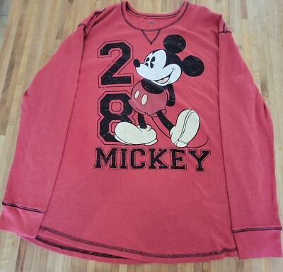 Disneyland Mickey Mouse Santa Christmas Holiday Mens XL Red