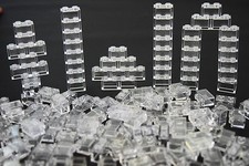 ☀️NEW LEGO Lot Of 50 1X2 Bricks White Transparent Clear Translucent trans clea