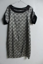 zara Womens Geo Satin Shift Dress - Silver - Size M Medium (k44)