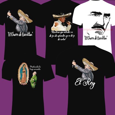 Mexican Vicente Fernandez Music Latin Mexican T shirt Tee El Rey con la virgen 