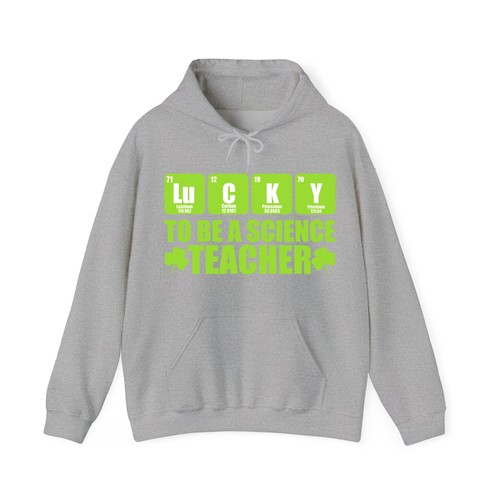 Felpa con cappuccio Lucky Science Teacher, classe Trifoglio, folletto unisex cappuccio - Foto 5 di 9