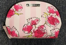 VICTORIA'S SECRET Rosa Negro Floral Viaje Bolsa de Cosméticos Estuche Maquillaje Bolsa Cuña