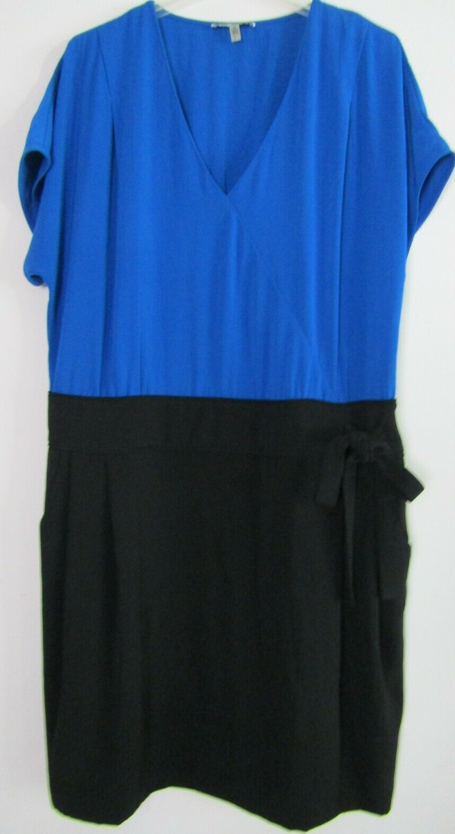 blue top black bottom dress Blow and black floral with black bottom dress , only worn once