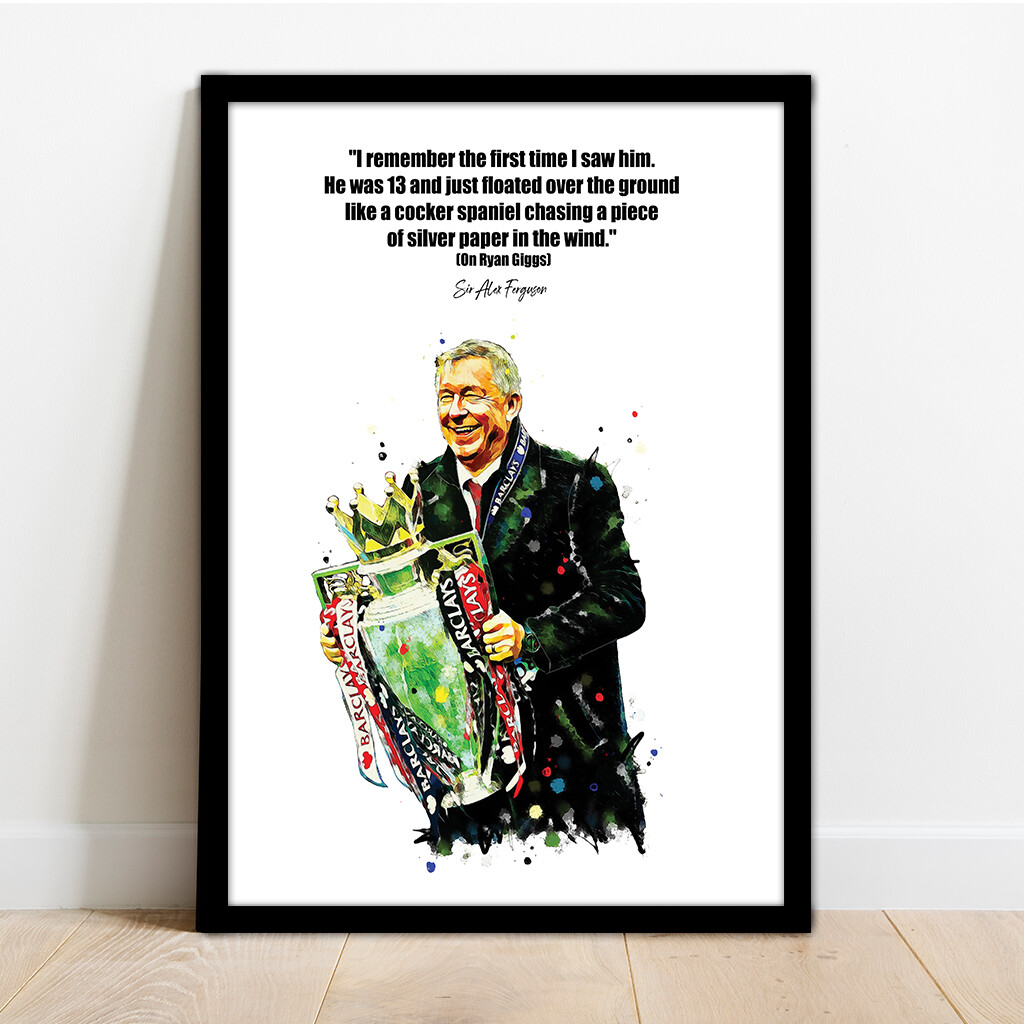 MANCHESTER UNITED - MAN UTD - SIR ALEX FERGUSON QUOTE FRAMED ART