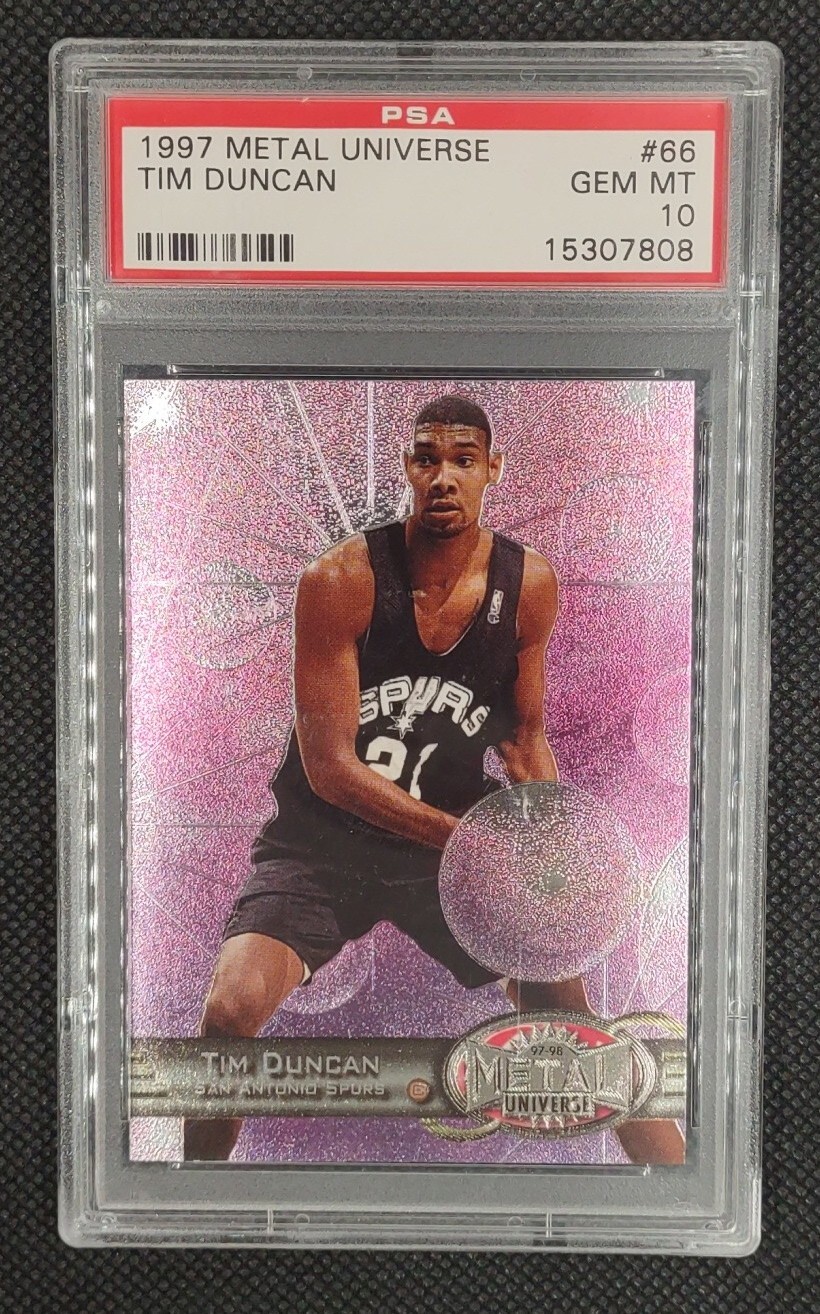 TIM DUNCAN RC 1997 Skybox Metal Universe #66 PSA 10 Gem Mint Spurs 