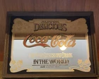 SMALL VINTAGE COCA COLA BAR MIRROR FRAMED IN WOOD 1970’s