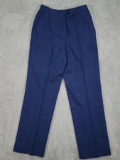 VTG Koret Career Womens Wool Dress Pants Blue Sz 16 High Rise Permanent Crease