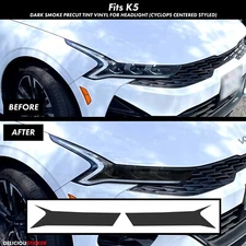 Fits Kia 2021-2024 K5 SMOKE Headlight Front Overlays Tint Precut Vinyl Decal