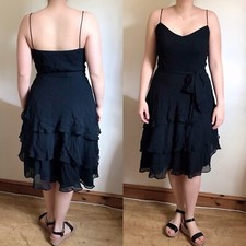 FLASH SALE!!! LADIES DEBENHAMS DEBUT BLACK STRAPY MIDI DRESS UK SIZE 12