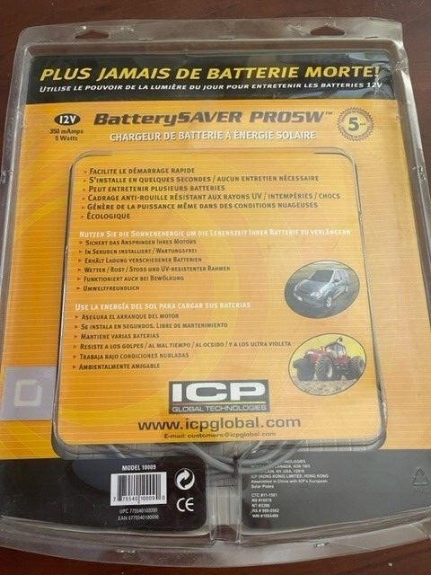 Battery SAVER PRO5W Solar Powered Battery Charger for Heavy & Rec. Vehicles
