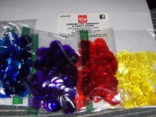 400 Professional 3/4 inch Bingo Chips 100 each 4 colors Red Blue yellow Violet