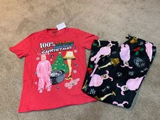 Men's A Christmas Story 2-Pc Tee and Pajama Pants Sleep Set Size Medium - NWT