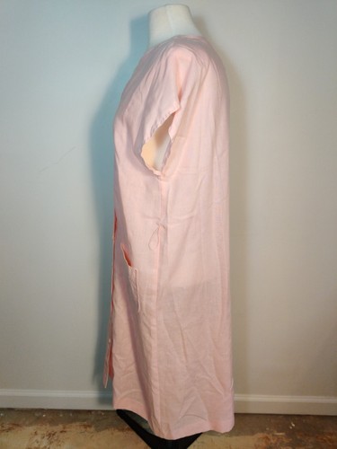 Vtg Leslie Fay Pink Midi Dress Sz 16P Short Sleeve Belted Pockets Tunic Shift - Picture 18 of 22