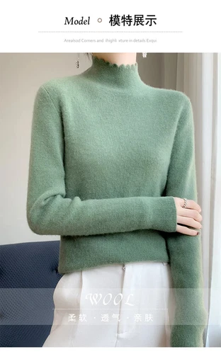 Autumn Winter Sweater Women Mock Neck Knitted Sweaters Cashmere Sweater - Picture 22 of 32