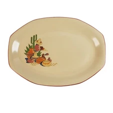 Homer Laughlin Serving Platter Old Yellowstone Mexicana W-440 11 1/2" c1940s