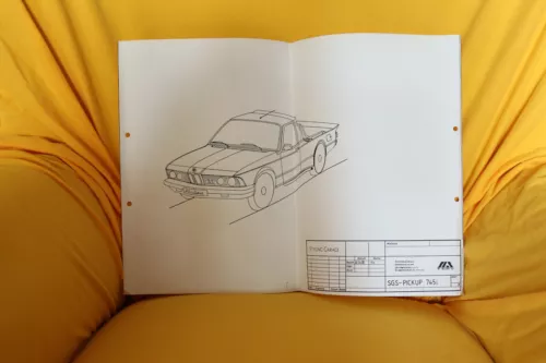Styling-Garage 5x Sketches  BMW 745i Pickup SGS E23 7er Tuning Stretch limousine