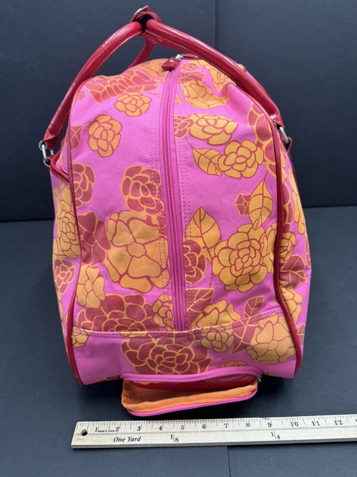 Luggage Set Travel Girl “The Lucy” Savvy Collection Pink Floral Rolling Duffle - Image 4 of 4