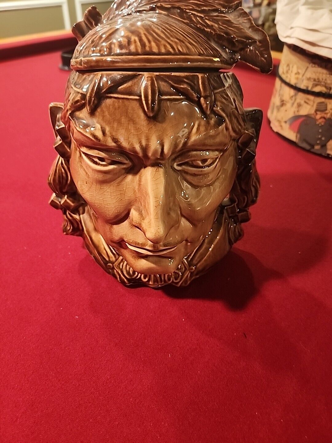 Original McCoy Pottery USA Indian Head Native American Cookie Jar circa 1950s