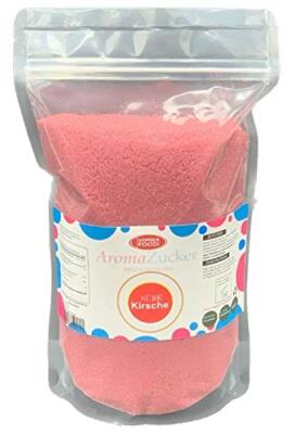 (11,89 EUR/kg) 1 KG Farbzucker Aromazucker für Zuckerwatte Kirsche Pink