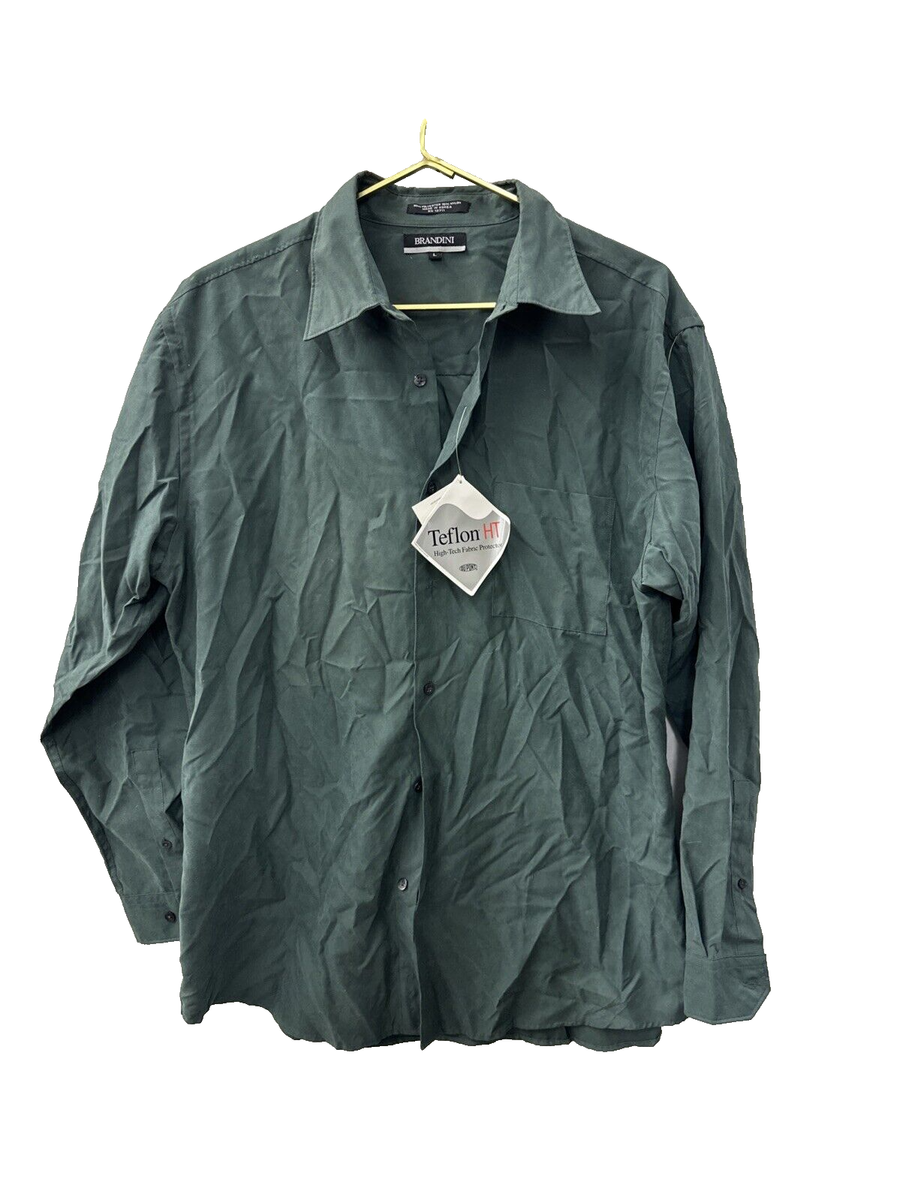 brandini dress shirts New Vintage Brandini Dress Shirt Mens Large Gray Dupont Nylon Teflon