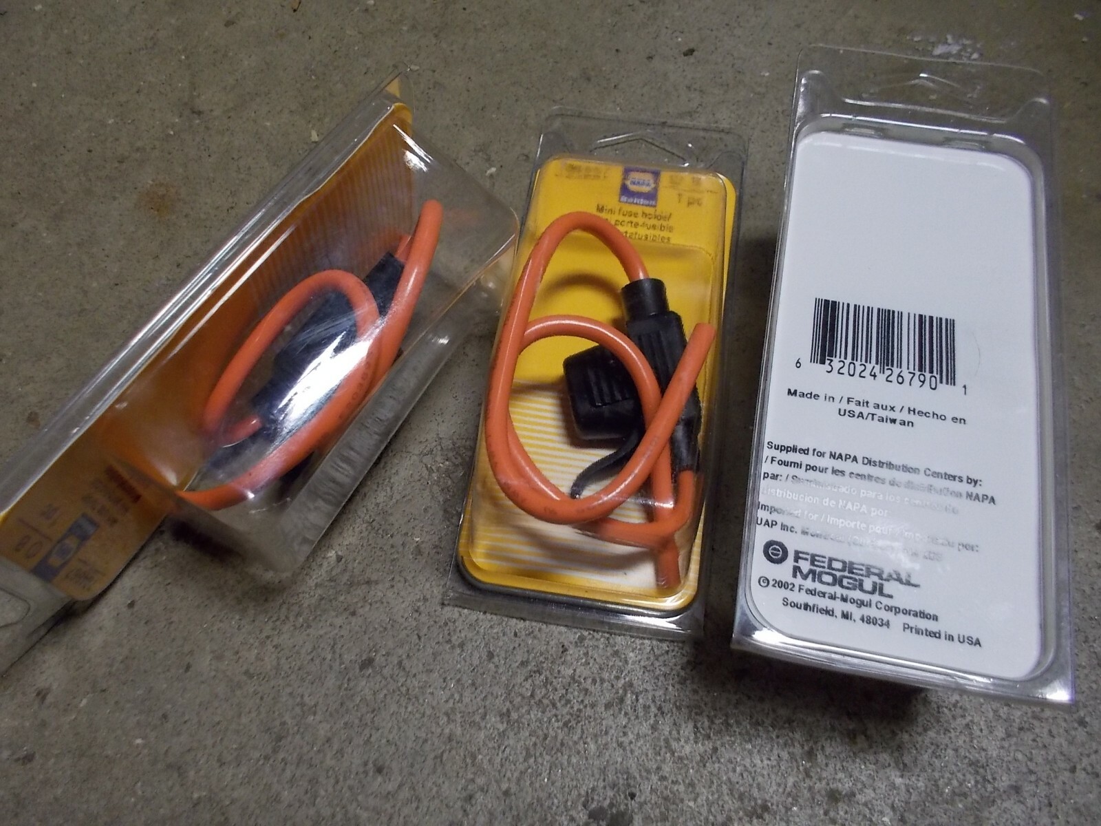 3x NEW NIB Napa 784667 Mini Small In Line Fuse Holders 12" Long Wire 12