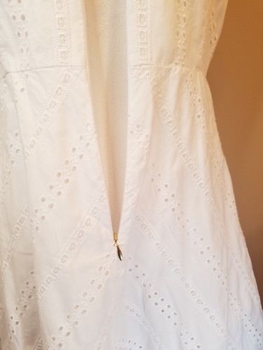 Draper James Womens A-line Dress Size 6 White Eyelet Cotton Beachy Bridal Chic - Picture 8 of 15