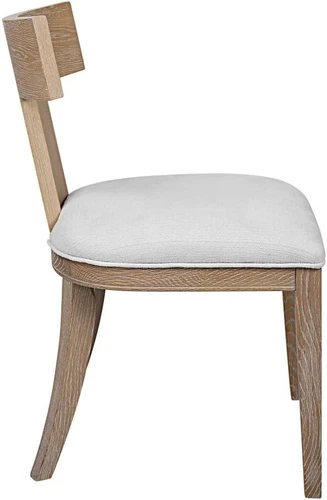 Elegant Idris White Fabric Armless Chair by  for Modern Spaces - Picture 5 of 5