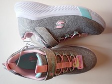 Girls Athletic Running Shoes Size 5 S Sport by Skechers Gray New in Box