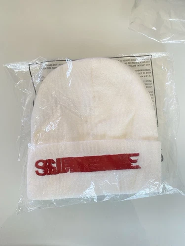Bonnet neuf avec étiquette Supreme Motion Logo SS20 blanc et rouge OS LIVRAISON GRATUITE !