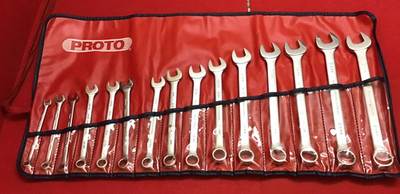 NEW PROTO PROFESIONAL METRIC 7mm-23mm 16Pc.COMBINATION WRENCH SET 12Pt.WITH ROLL