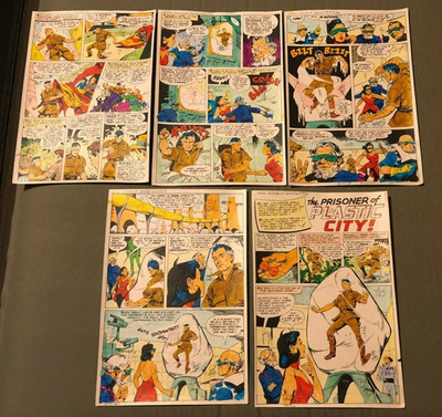 Prisoner Plastic City comic ART color guides 5 pg story DOUBLE DARE #2 Sci Fi 67