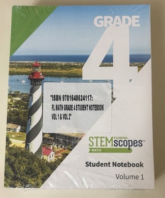 Florida STEMscopes Student Notebook - 4th Grade - Volumes 1 & 2 NEW SEALED