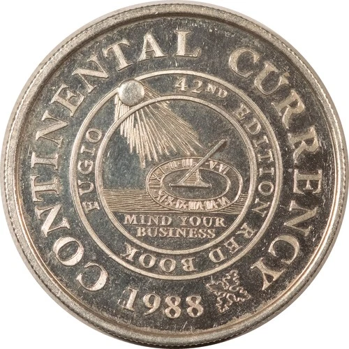 1988 1 OZ .999 FINE SILVER ROUND CONTINENTAL DOLLAR DESIGN WHITMAN - AU/UNC!