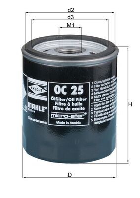 MAHLE OC 25 Oil Filter for BMW,VOLVO