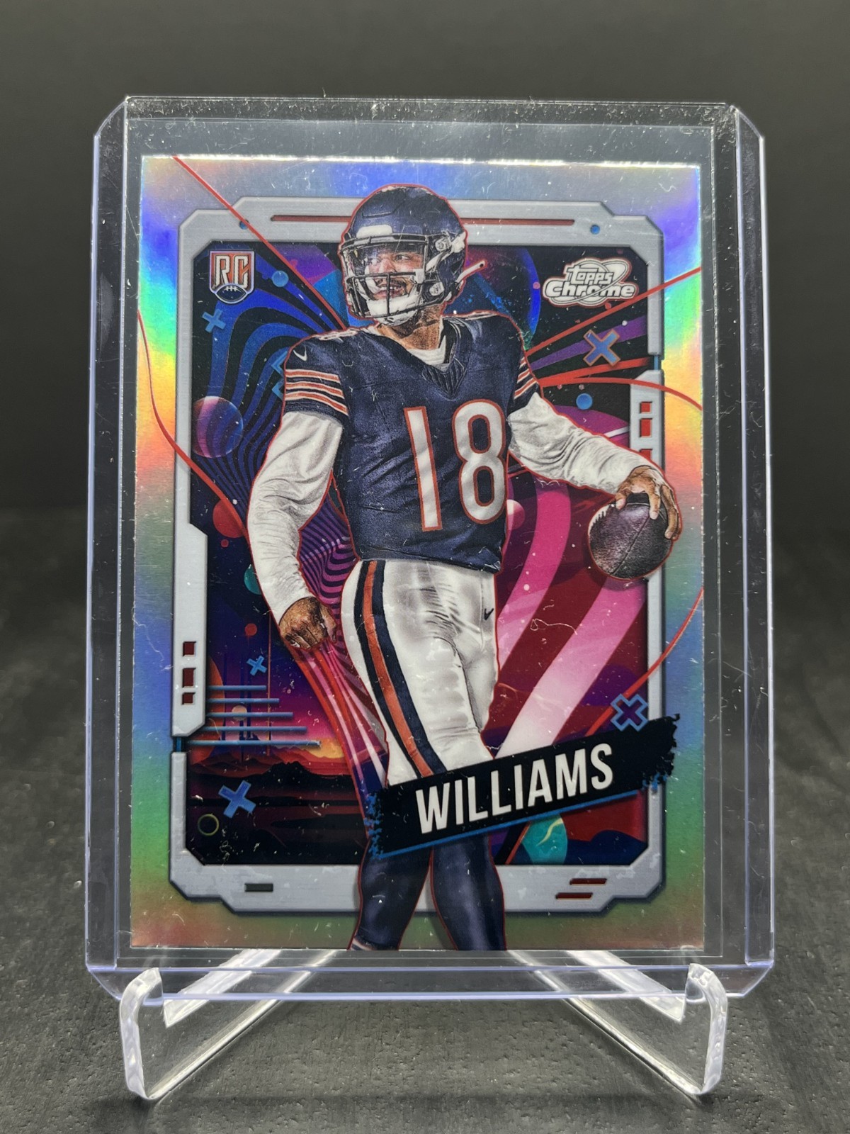 2024 Topps Chrome Cosmic Football Caleb Williams RC Rookie Refractor #118