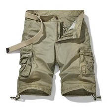 Men Half Pants Cotton Cargo Shorts Knee Length Pockets Sports Pockets Summer