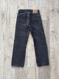 Vintage 2002 Levis 501 Black Denim Jeans Made In Mexico Waist 27
