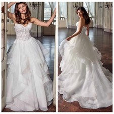 Fairytale ruffle wedding dress wedding dress 32-60 lace beaded ivory flounce