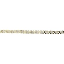 .39ctw Round Cut Diamond XO 7.25" Tennis Bracelet 10k Yellow Gold 7.69 Grams