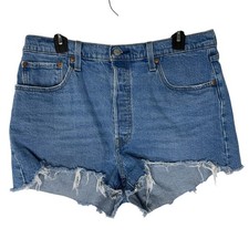 Levi s 501 Button Fly Denim Jean Shorts Light Wash 33 Classic Vintage Style
