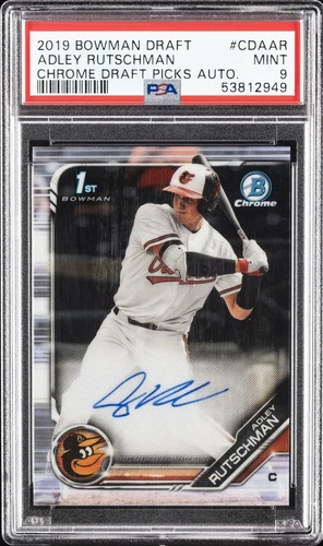2019 BOWMAN DRAFT CHROME DRAFT PICKS AUTO #CDAAR ADLEY RUTSCHMAN PSA 9 AUTO